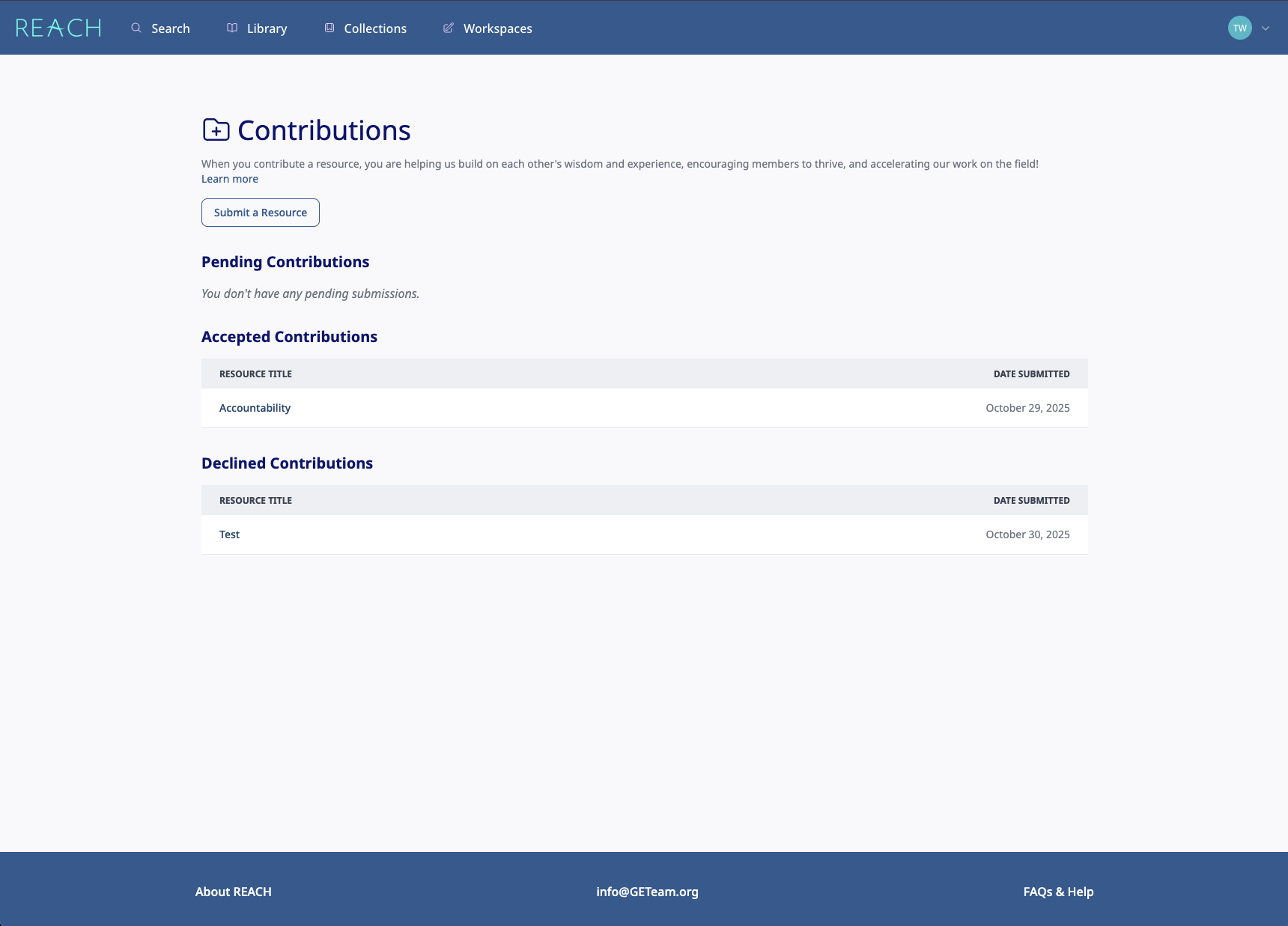 Contributions management